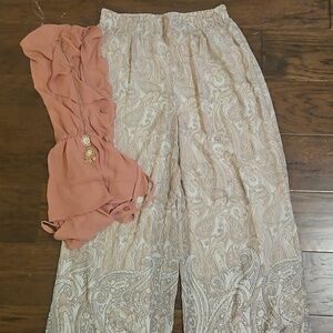 Paisley Wide-Leg Pants